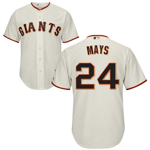 Giants #24 Willie Mays Cream Cool Base Stitched Youth MLB Jersey - Click Image to Close